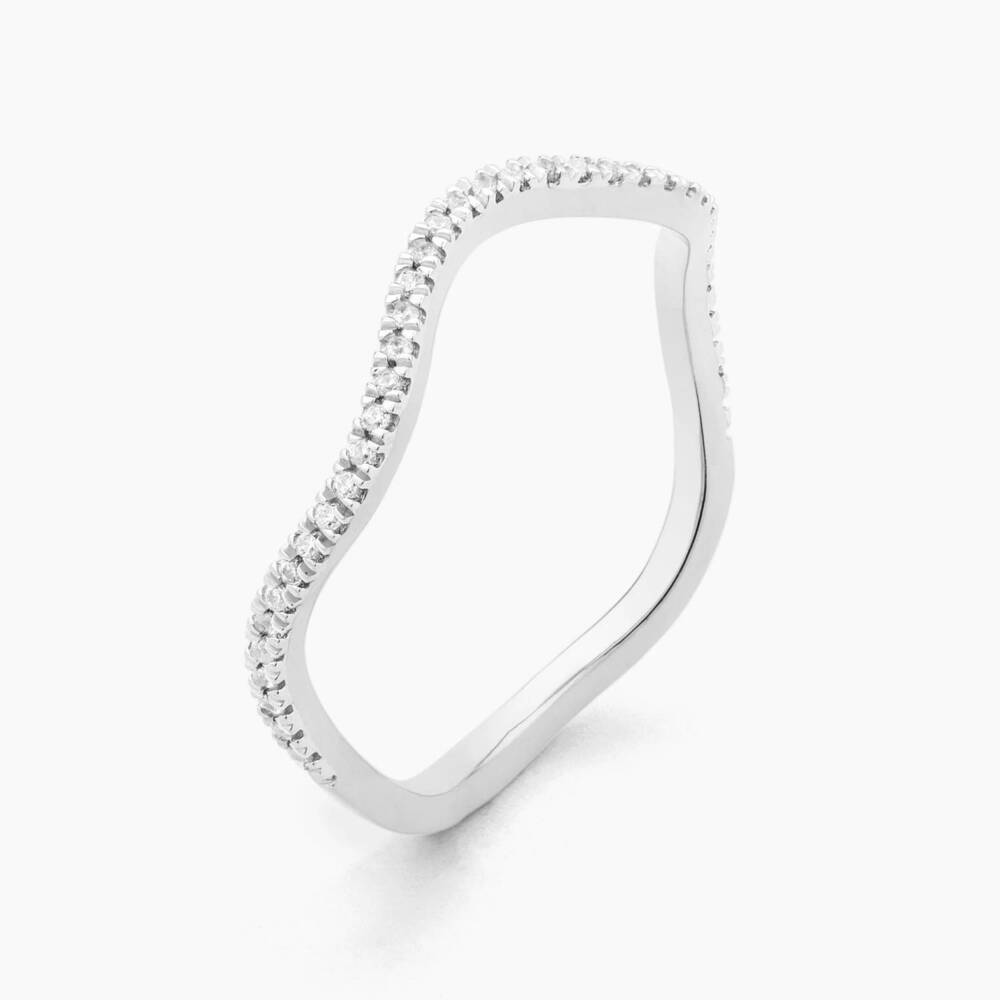 NEW ELLA STEIN women's make waves stackable ring in silver
